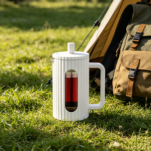 Cafetera Francesa de Vidrio Borosilicato con Capacidad de 600/1000 ml, para Espresso y Té, con Triple Filtro y Funda de Silicona - Product Image 1