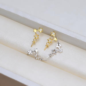 Ensemble de bijoux fins en argent S925 avec pendentif en forme d'étoile à cinq branches et d'arbre de Noël pour femme, avec perle, plateau vide pour accessoires DIY 1271 - Product Image 2