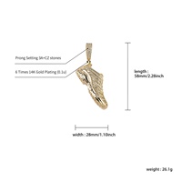 Nouveau Pendentif Modèle Chaussure Hip Hop pour Hommes et Femmes, Colliers Scintillants en Zircon Cubique et Cristal, Bijoux de Mode, Pendentifs et Breloques