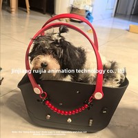 Sac de transport léger en EVA pour petits et moyens chiens avec design perforé / Sac de plage bleu pour les vacances d'été