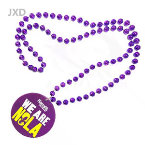 Kalung manik-manik Mardi Gras 33 "7mm dengan 2.5" kalung pesta Promosi medali cetak kustom suplai besar - Product Image 3