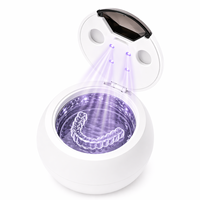 Nettoyeur à ultrasons pour appareils dentaires 45kHz 200ML, nettoyeur de prothèses dentaires, de brosses à dents et de bijoux, avec fonction UV