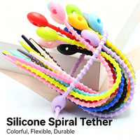 Sangles de câbles en silicone flexibles multi-usages, réutilisables, ajustables, DIY, colorées, cadeau promotionnel, attaches pour écouteurs, modernes