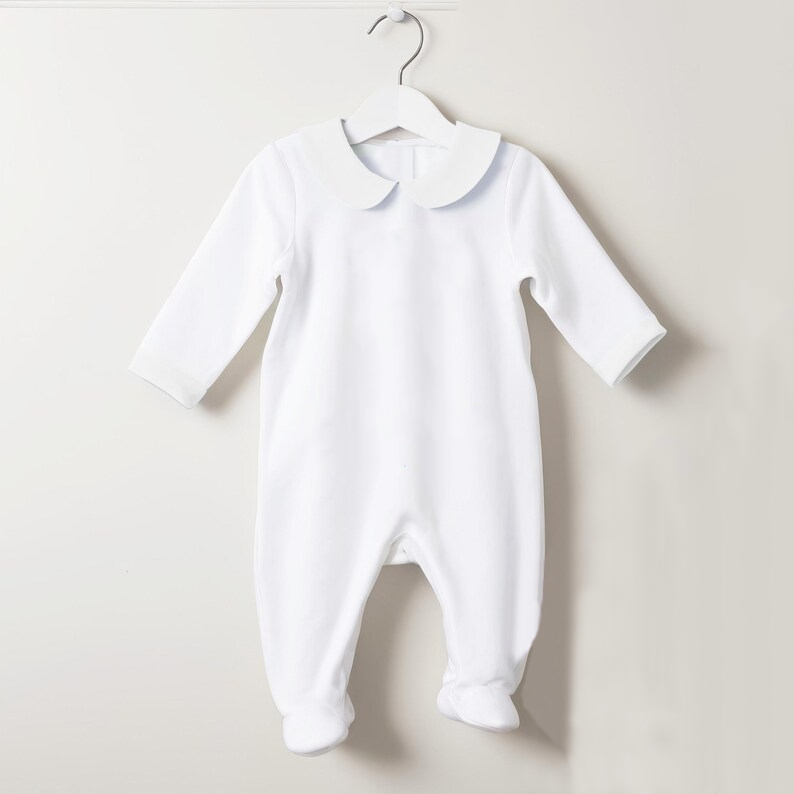 Wholesale Sleepsuit Embroidery 100 cotton White