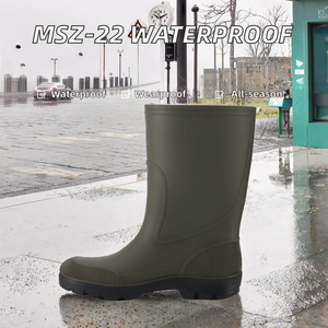 Bottes de pluie en PVC pour l'extérieur, légères, respirantes, doublure en coton, bottes de chasse, imperméables, résistantes à l'usure, chaussures unisexes - Product Image 2