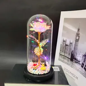 Rose Artificiali Galassia in Oro 24k con LED all'Ingrosso per Regali di San Valentino, Festa della Mamma e <span class=keywords><strong>Natale</strong></span> - Product Image 1