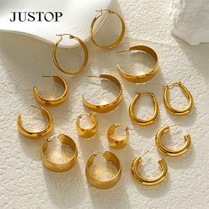 Aros de moda OEM/OEM, impermeables, de acero inoxidable, chapados en oro, hipoalergénicos, proveedor de joyería de moda, aretes de acero inoxidable - Product Image 6