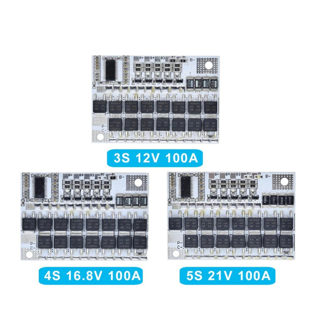3s/4s/5s Bms 12v 16.8v 21v 3.7v 100a Li-ion Lmo Ternary Lithium Battery Protection Circuit Board Li-polymer Balance Charging