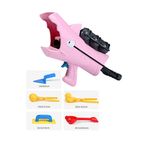 Bemay Toy Jouet de sport d'extérieur, Ensemble lanceur de boules de neige Requin, Lanceur de boules de neige pour enfants avec moules à neige et outils