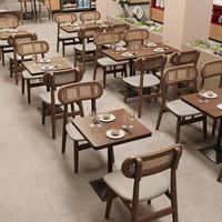 Ensemble de meubles de restaurant, banc rond en cuir, table et chaises, pour café, restauration rapide, commerce, café, style carré