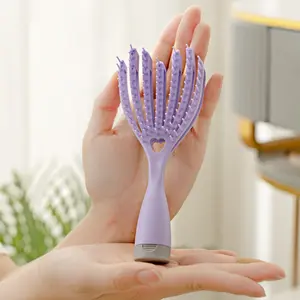 Mini peigne de brosse à cheveux démêlant humide et sec de cuir chevelu de massage en plastique portatif