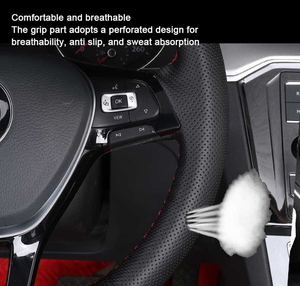 Housse de <span class=keywords><strong>volant</strong></span> de voiture universelle en cuir PU antidérapante 38 cm à prix abordable - Product Image 5