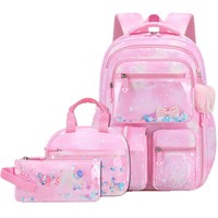 Kinderrucksäcke für Mädchen, Mädchen-Rucksack-Set, Niedlicher Schulrucksack für Kinder und Teenager mit Lunchbox und Federmäppchen