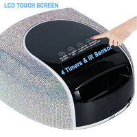 Lampu Kuku Isi Ulang Lampara De Manicure Lampu Pengeriting Portabel Daya Super Tinggi Layar HD Besar 4 Timer & Sensor Otomatis
