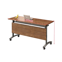 Table de formation mobile pliable double couche moderne et contemporaine, avec cadre métallique robuste et bordure en PVC – MDF écologique pour