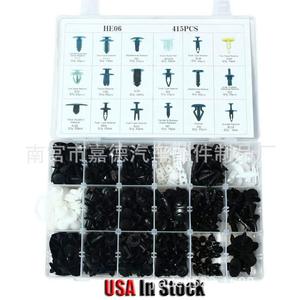 HE06 415 pièces – Kit de clips de fixation en nylon pour voiture, rivets en plastique automobiles pour réparation et remplacement - Product Image 1