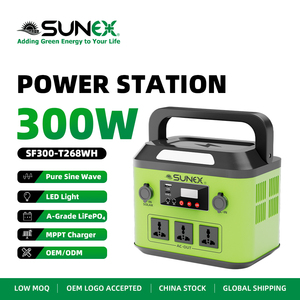 Generador Solar SUNEX de 12V 220V 300 Vatios <span class=keywords><strong>268Wh</strong></span> con Batería de Respaldo Recargable Lifepo4, Estación de Energía Portátil de 300w - Product Image 1