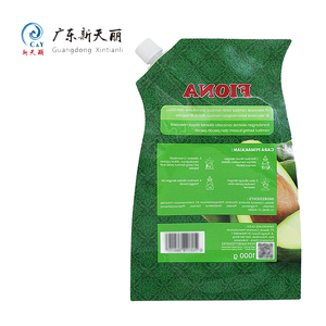 Diseño de logotipo personalizado, <span class=keywords><strong>bolsa</strong></span> de boquilla de 1000ml, bolsas de plástico líquido para embalaje de loción corporal de aguacate - Product Image 6