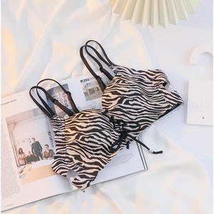 Reggiseno push-up <span class=keywords><strong>senza</strong></span> <span class=keywords><strong>ferretto</strong></span>, color zebra, ispessito, <span class=keywords><strong>senza</strong></span> cuciture, personalizzato, traspirante, con fiocco ricamato e strass - Product Image 5