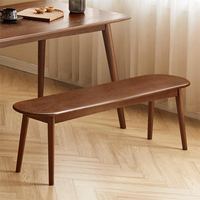 Bancs longs en bois massif de couleur noyer japonais, bancs modernes pour salle à manger et chambre à coucher, bancs de bout de lit, tabourets à chaussures en chêne pour la maison
