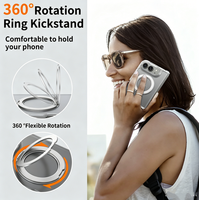 Étui de protection transparent antichoc GSCASE pour iPhone Duo 360 °   Support magnétique rotatif pour téléphone, coque pliable