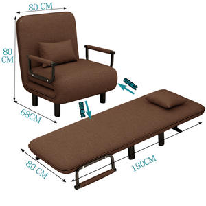 Moderne metalen vouwbank, relaxfauteuil, opbergbank, multifunctioneel, om te bouwen, woonkamermeubilair, lunchpauze, ruimtebesparend - Product Image 6