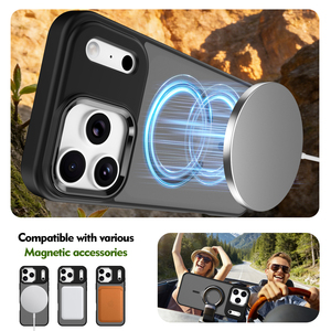 Funda Personalizada con Acabado Mate Similar a la Piel para <span class=keywords><strong>iPhone</strong></span> 18 Pro Max, Anillo <span class=keywords><strong>de</strong></span> Aleación para Cámara, Carga Inalámbrica Magnética, Funda Protectora <span class=keywords><strong>de</strong></span> Lujo - Product Image 2