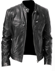 Chaqueta de Cuero Ajustada con Cuello Alto para Invierno, Estilo Cardigan con Bolsillos con Cremallera Decorativos, Estilo Ejecutivo para <span class=keywords><strong>Caballero</strong></span>, Desmontable - Product Image 5