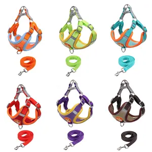 Stock pet harnesses products supplies Reflective Pet Chest Carrier Outdoor Pet Training Chest and Back Wholesale Customized