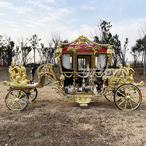 Carrosse Électrique Royal Noir et Or ZOWN à 4 Roues Pleines, Design Orné, Batterie 60V 80A, Taille Personnalisable, Idéal Mariage - Product Image 3