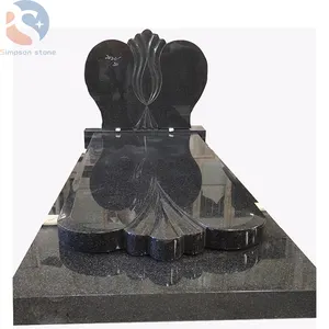 Chinesische Billig preis Schwarz Marmor Grabstein G654 schöne granit Fujian Schwarz Europäischen Stil design