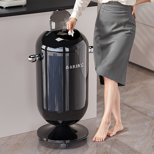A&King Cylindrical Trash Can With Lid Large Capacity Indoor Use For Living Room And Kitchen - Product Image 4