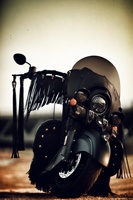 Kit de carénage en cuir noir fait main avec franges pour moto, ensemble pare-brise et sacoches personnalisés pour motos Indian Harley Cruiser
