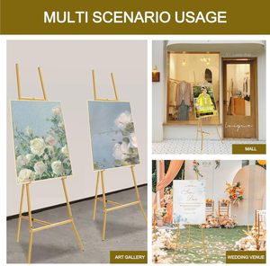 Bview nghệ thuật Vàng 3-Tier Heavy Duty kim loại freestanding hiển thị đứng chuyên nghiệp thương mại lớn triển lãm Giá vẽ cho tác phẩm nghệ thuật - Product Image 5