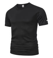 Vente en gros – T-shirt décontracté pour homme, uni, brodé, tricoté, à manches courtes, séchage rapide, respirant, léger, pour sports d'été en extérieur et fitness