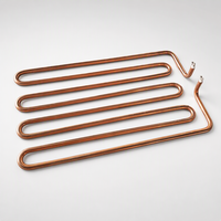 Élément chauffant tubulaire serpentin plat 3KW 220V plaqué cuivre 10mm à 5 boucles pour plaque chauffante BBQ, restaurant, cuisine