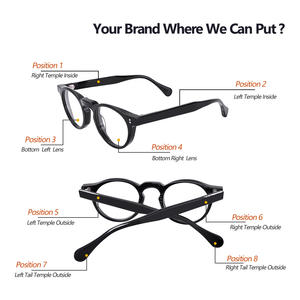 Designer italiano Handmade Colorido Acetato Óptico Óculos Quadro Alta Qualidade Vintage Rodada Óculos Quadros Metal Unisex - Product Image 6