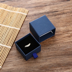 Drawer Style Luxury Jewelry <b>Box</b> Custom logo Rigid Simple Style Slider Jewelry <b>Box</b> <b>Small</b> Paper <b>Gift</b> <b>Box</b> with Velvet Sponge Lining - Product Image 3