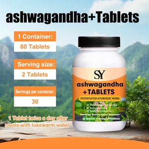 Таблетки Ashwagandha, потенцированные аюрведические травы с экстрактом длинного перца, для здоровой энергии реакции на стресс, частная марка - Product Image 3