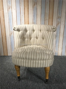<span class=keywords><strong>Fauteuil</strong></span> rétro rayé avec <span class=keywords><strong>rembourrage</strong></span> capitonné, chaise <span class=keywords><strong>de</strong></span> loisirs durable <span class=keywords><strong>pour</strong></span> salon, décorée <span class=keywords><strong>de</strong></span> boutons - Product Image 3