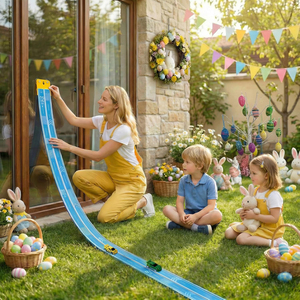 <span class=keywords><strong>Circuit</strong></span> de course portable DIY à motifs, double voie, enroulable, avec 6 voitures jouets et ventouses, 5 m, flexible pour enfants - Product Image 3