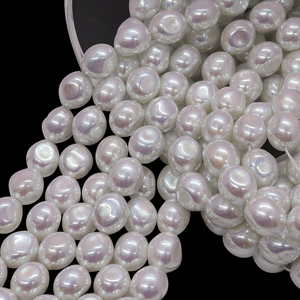 Perles de verre modernes de <span class=keywords><strong>luxe</strong></span> 10x11mm, effet aurora irisé, brin de 16 pouces avec noyau lesté pour créations contemporaines DIY - Product Image 1
