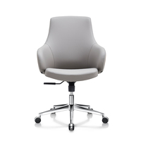 Meilleur mobilier de bureau économique, chaise de direction pivotante en cuir gris foncé pour salle de conférence