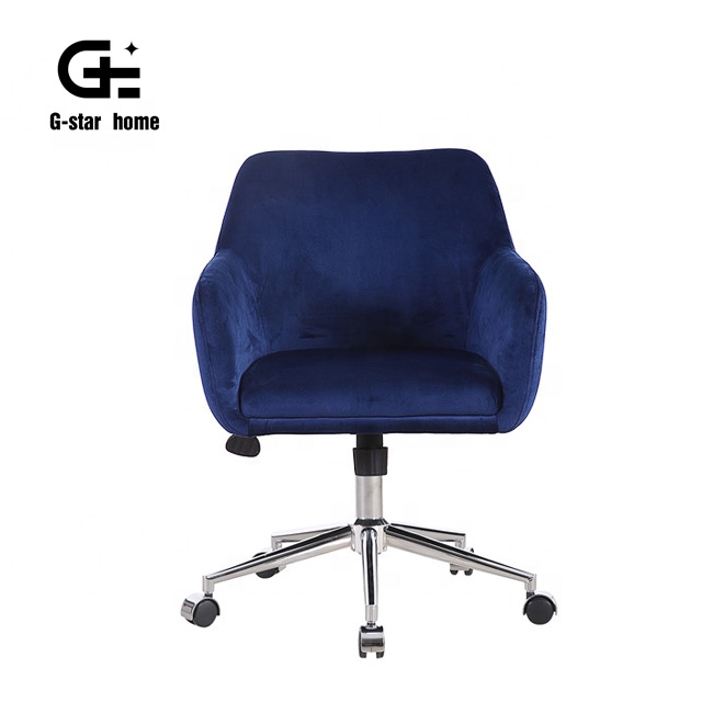 360 градусов Поворотный подлокотники и роликовые колесики ткань обивка офисный стул с регулируемой высотой поворотный стул