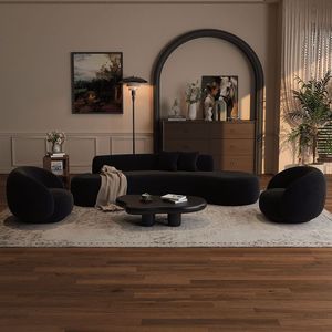 Sofá de Estilo Francés con Forma Única, Tapizado en Tela, Esponja de Alta Densidad, Sofá de Oficina, Sala de Estar Comercial - Product Image 5