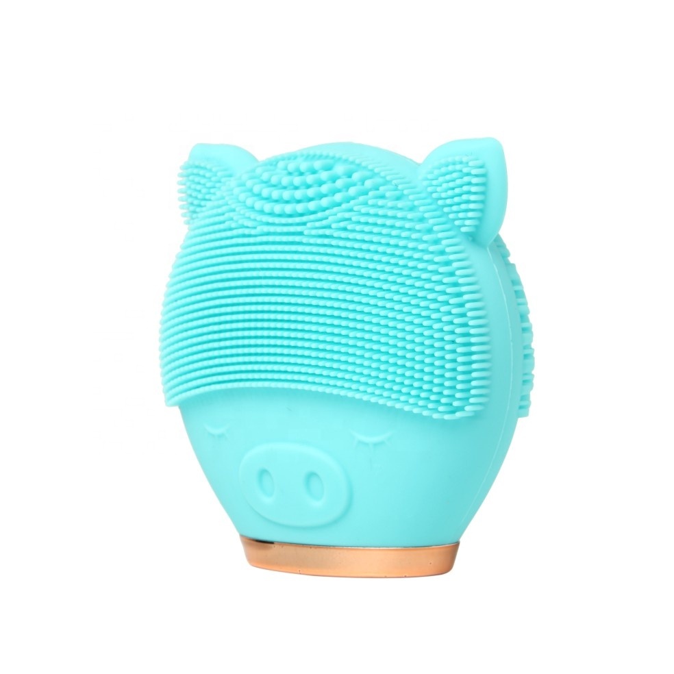 Eléctrico recargable sonic de silicona cepillo de limpieza facial de dibujos lindo diseño de cepillo de limpieza facial