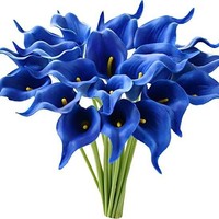 Nordische Weiße Calla-Lilien-Bündel mit Gelbem Zentrum, Künstliche Seidenblumen für Brautsträuße, Heimdekoration, Fotorequisiten