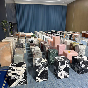 Lüks Oturma Odası Özel Modern Sehpa Tabanı Yan Sehpa Üstü için Toptan Premium İtalyan Siyah Beyaz Mermer Plakalar - Product Image 2