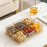 Nuevo juego de bandejas de plástico de lujo y a la moda para dulces, frutos secos y frutas, ideal para la sala de estar.