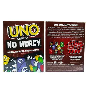 UNOs Show em emoji Flip No Mercy Card Game dengan 112 kartu untuk anak dewasa pesta keluarga